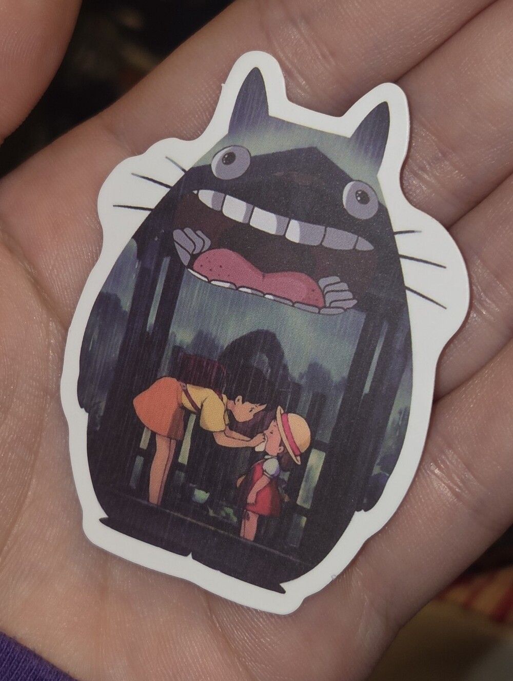 Unbranded Black & Pink Character Sticker - Cute Anime Scene
